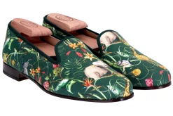 Women Stubbs & Wootton Africa Emerald Silk Slipper (Women)