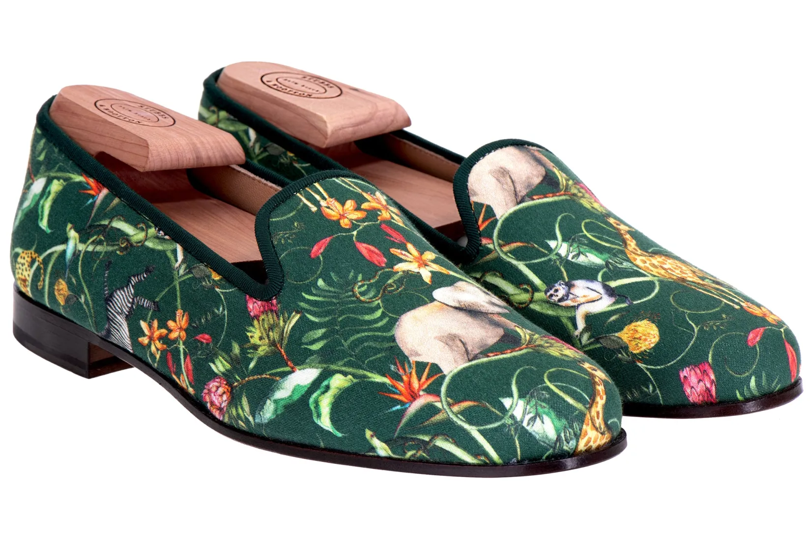 Women Stubbs & Wootton Africa Emerald Silk Slipper (Women)