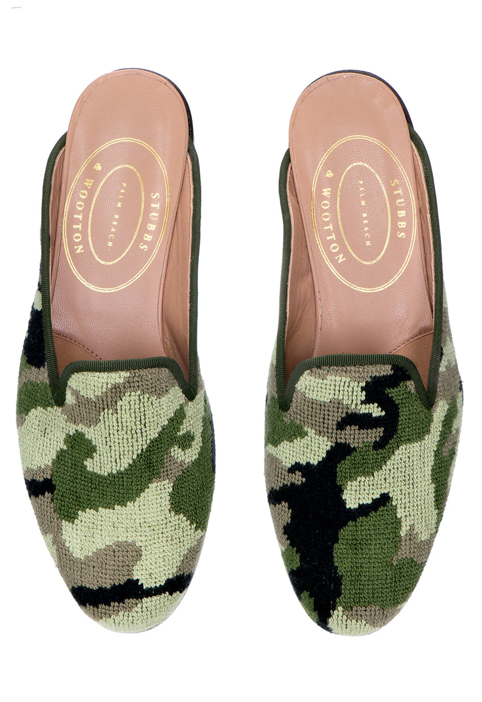 Women Stubbs & Wootton Green Needlepoint Mule (Women)