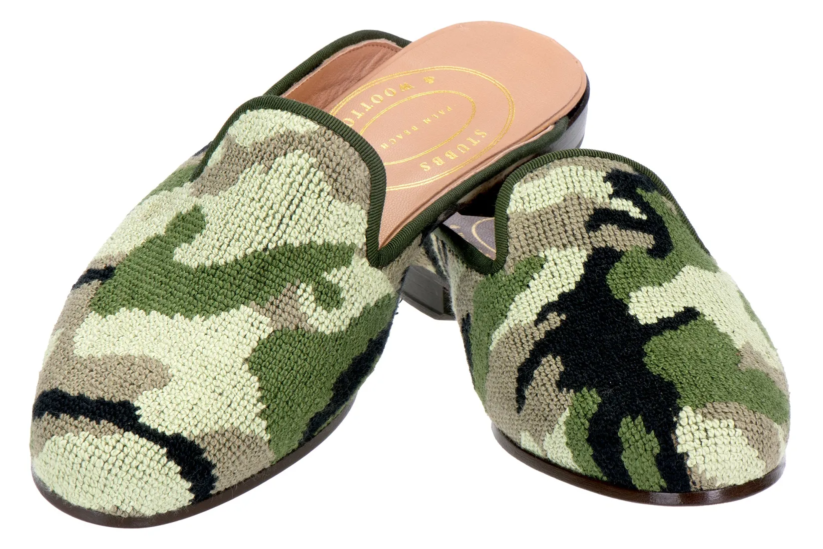 Women Stubbs & Wootton Green Needlepoint Mule (Women)