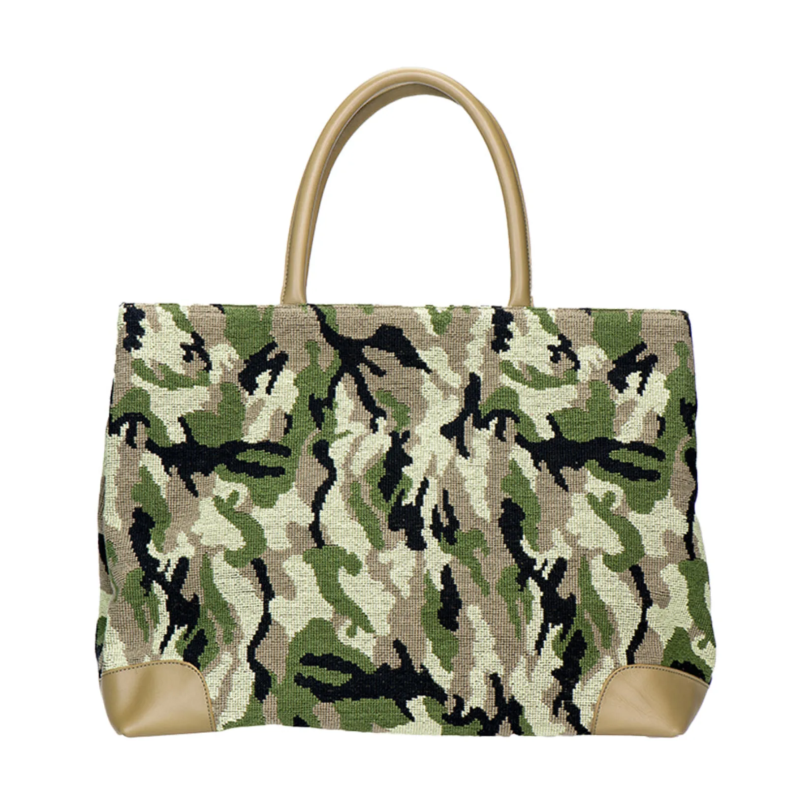 Stubbs & Wootton Green Needlepoint Tote