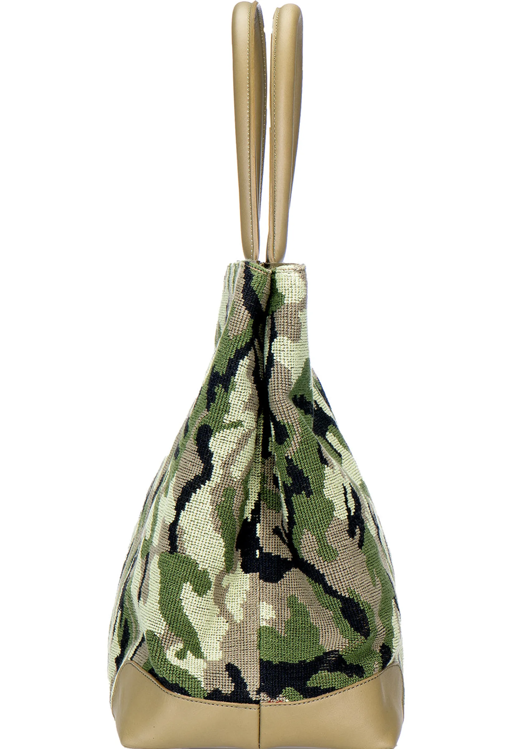 Stubbs & Wootton Green Needlepoint Tote