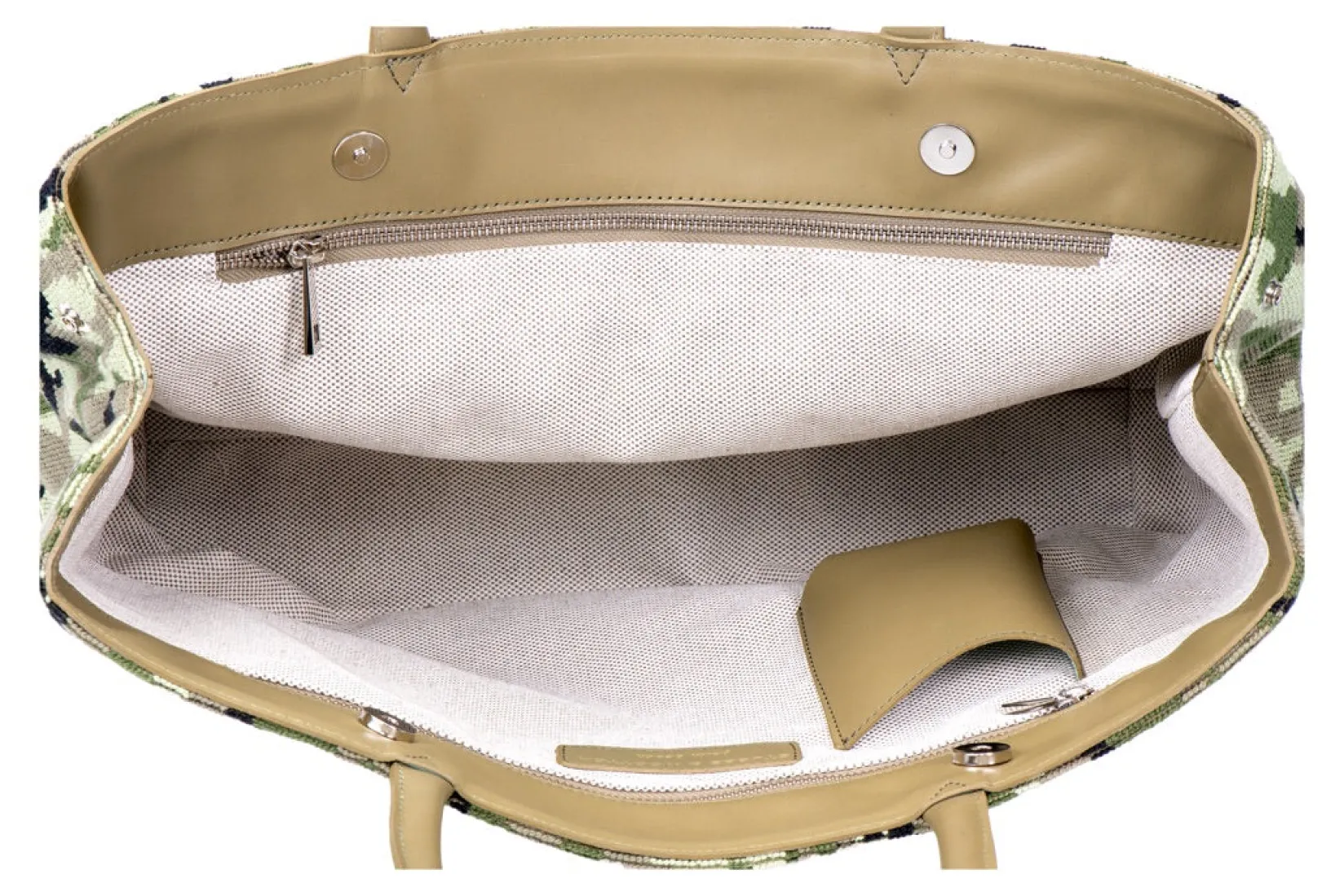 Stubbs & Wootton Green Needlepoint Tote