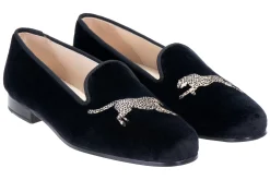 Women Stubbs & Wootton Cheetah Velvet Slipper (Women)