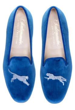 Stubbs & Wootton Cheetah Velvet Slipper (Men)