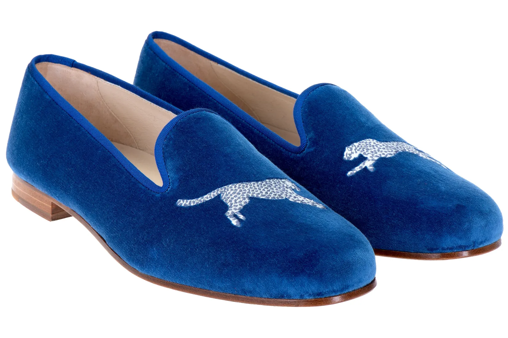 Women Stubbs & Wootton Cheetah Velvet Slipper (Women)