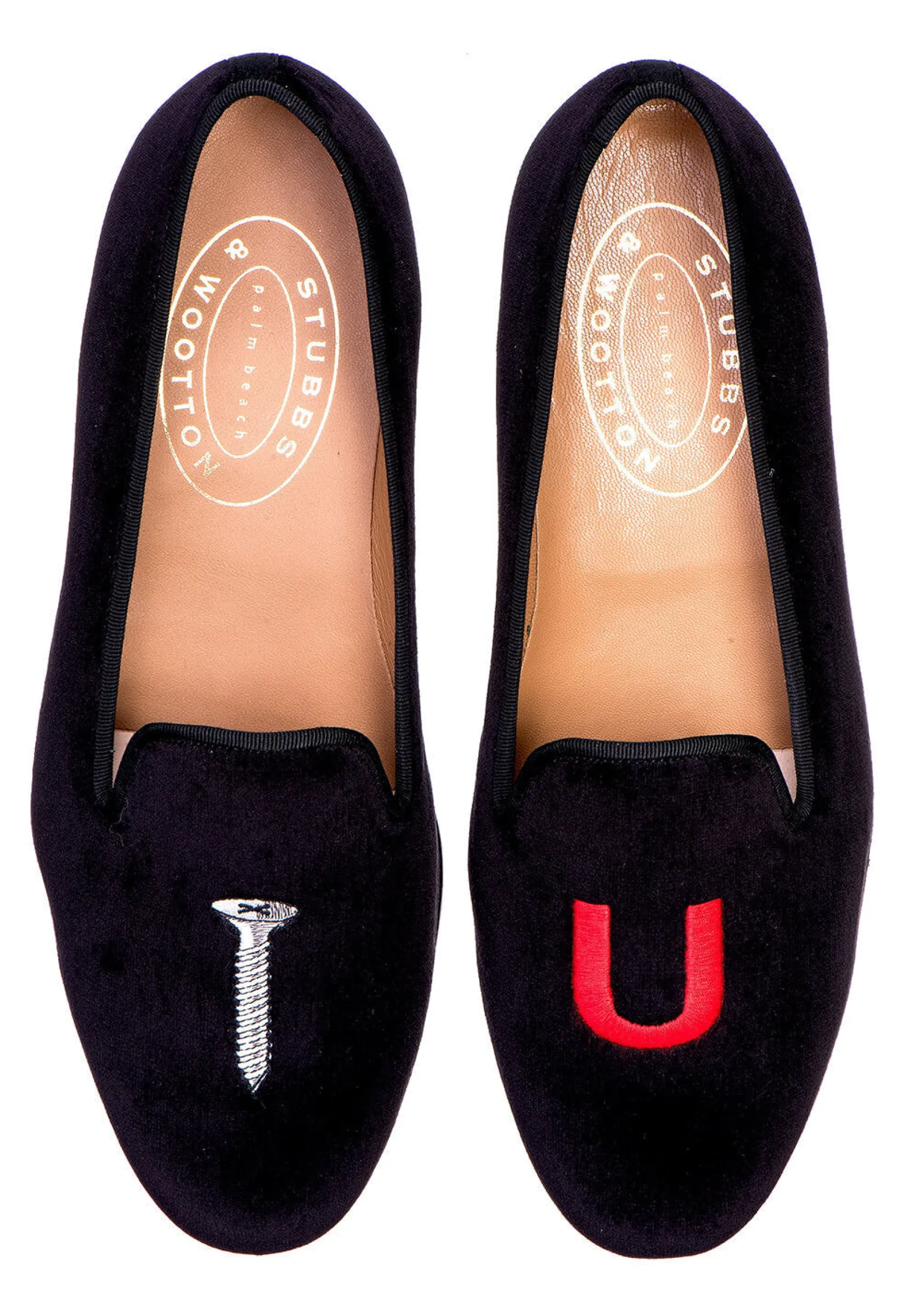 Stubbs & Wootton College Velvet Slipper (Wide)