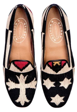 Women Stubbs & Wootton Crest Needlepoint Slipper (Narrow)