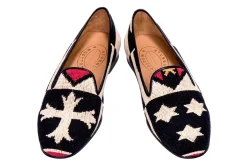 Women Stubbs & Wootton Crest Needlepoint Slipper (Narrow)