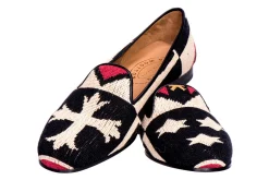 Women Stubbs & Wootton Crest Needlepoint Slipper (Narrow)
