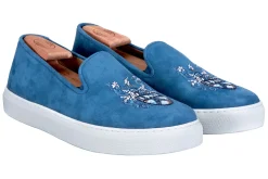 Women Stubbs & Wootton Crest Jeans Suede Sneaker (Women)