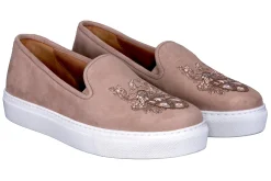 Women Stubbs & Wootton Crest Taupe Suede Sneaker (Women)