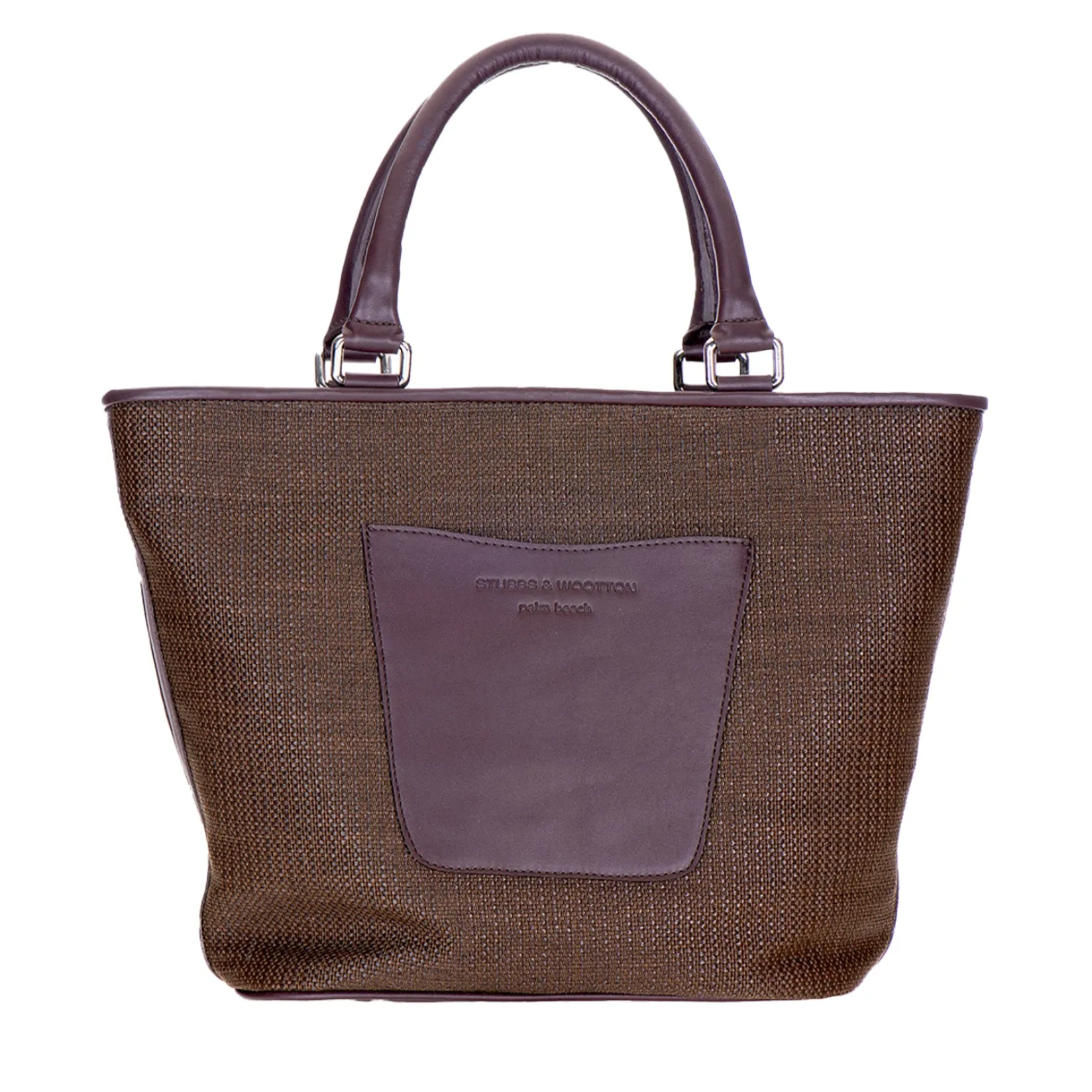 Stubbs & Wootton Espresso Raffia Midi Tote