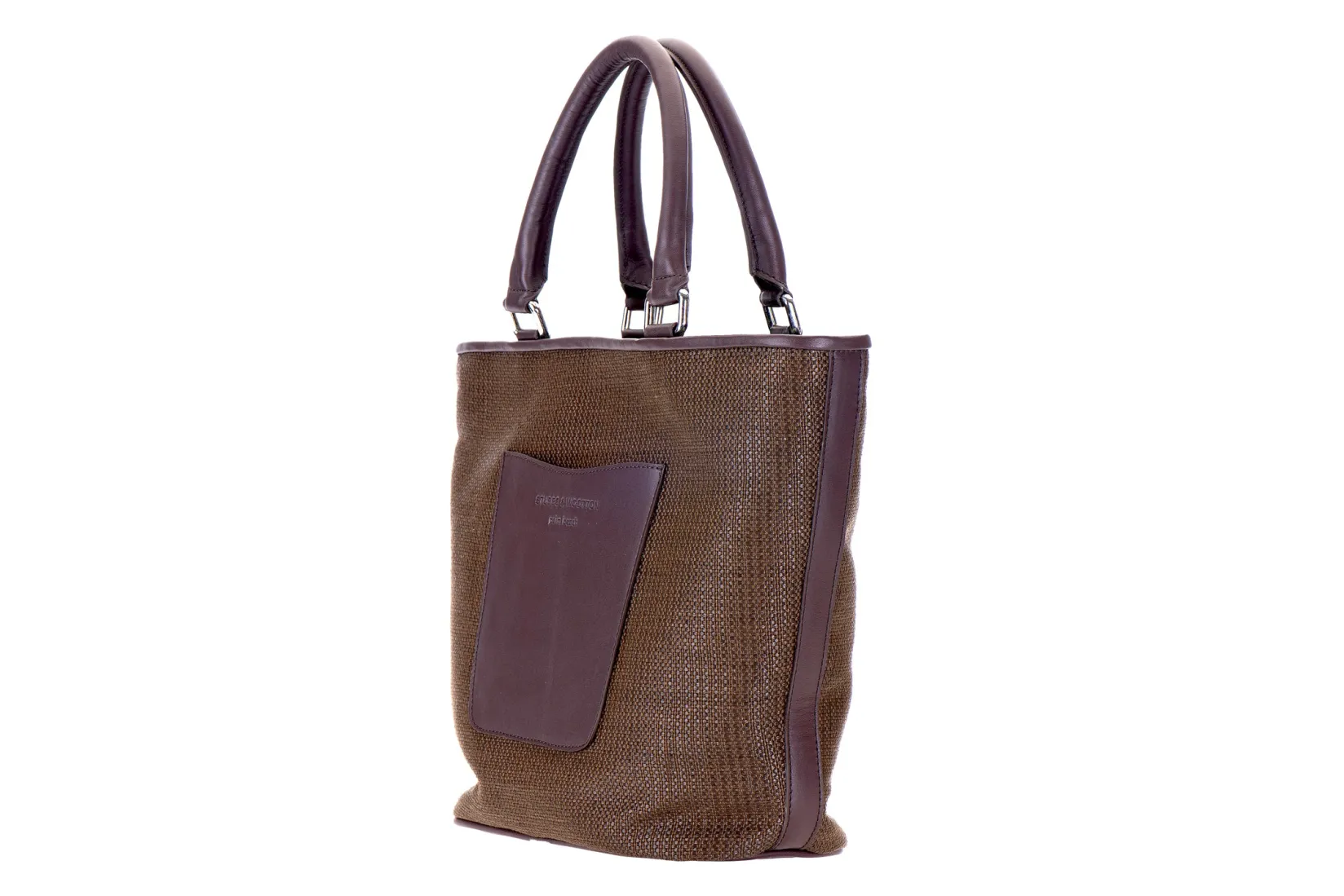 Stubbs & Wootton Espresso Raffia Midi Tote