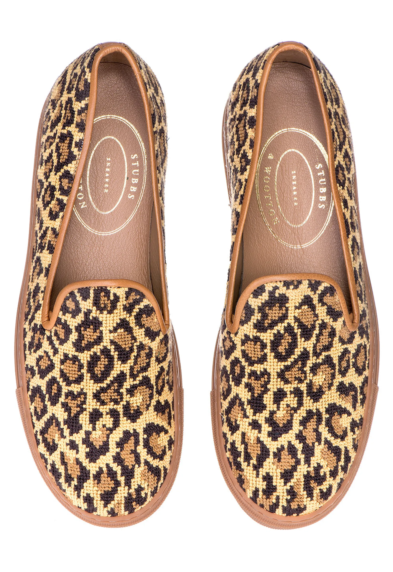 Women Stubbs & Wootton Jane Leopard Needlepoint Sneaker (Women)