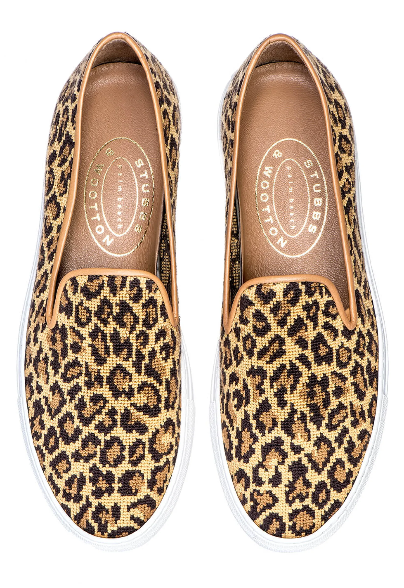 Women Stubbs & Wootton Jane Leopard Needlepoint Sneaker (Women)