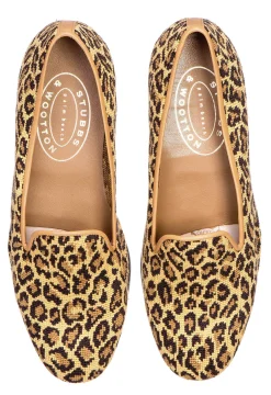 Women Stubbs & Wootton Jane Leopard Needlepoint (Narrow)