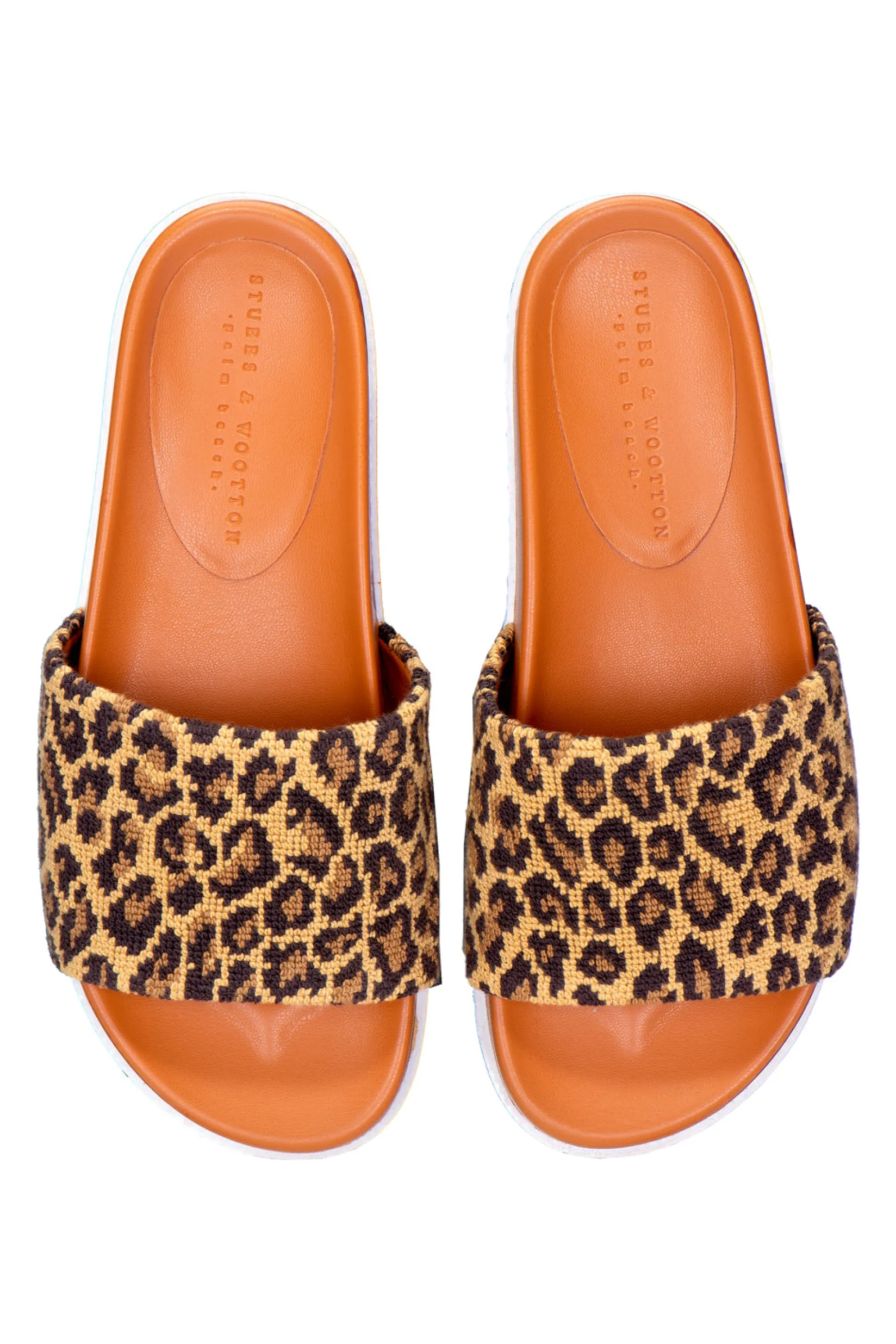 Women Stubbs & Wootton Jane Leopard Needlepoint Slip (Women)