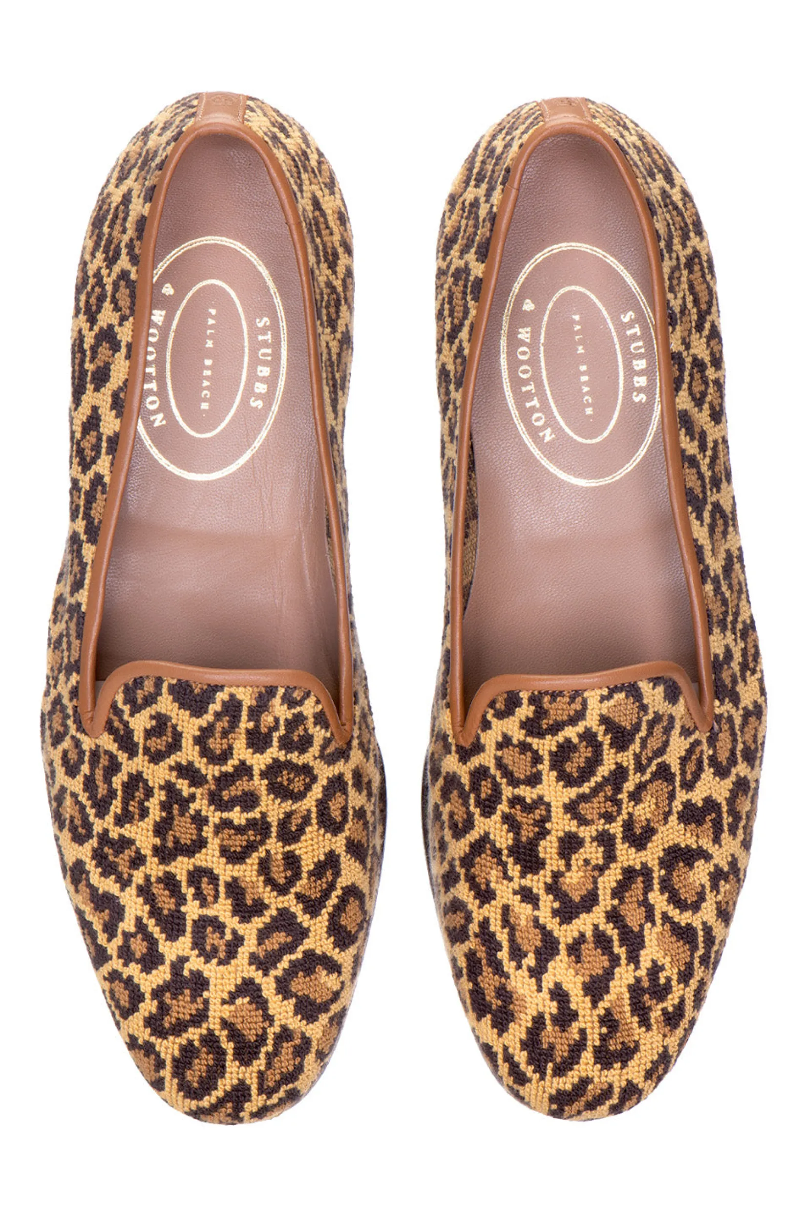 Women Stubbs & Wootton Jane Leopard Needlepoint Slipper (Women)