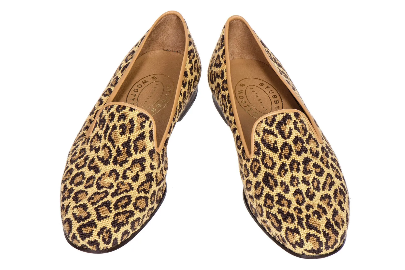 Women Stubbs & Wootton Jane Leopard Needlepoint Slipper (Women)