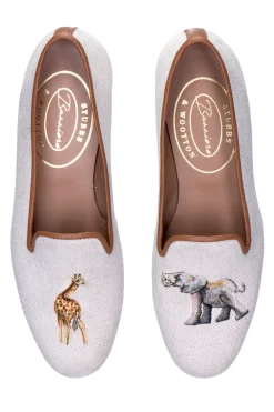 Stubbs & Wootton Jungle Linen Slipper (Men)