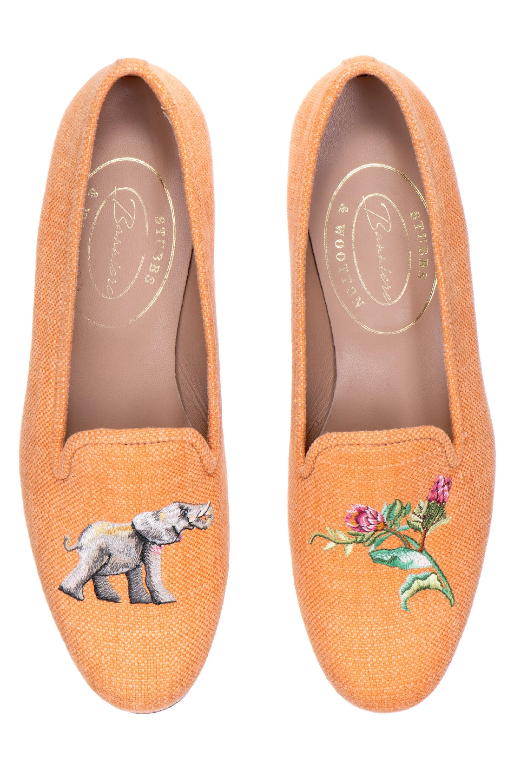 Stubbs & Wootton Jungle Ochre Linen Slipper (Men)