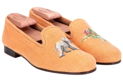 Stubbs & Wootton Jungle Ochre Linen Slipper (Men)