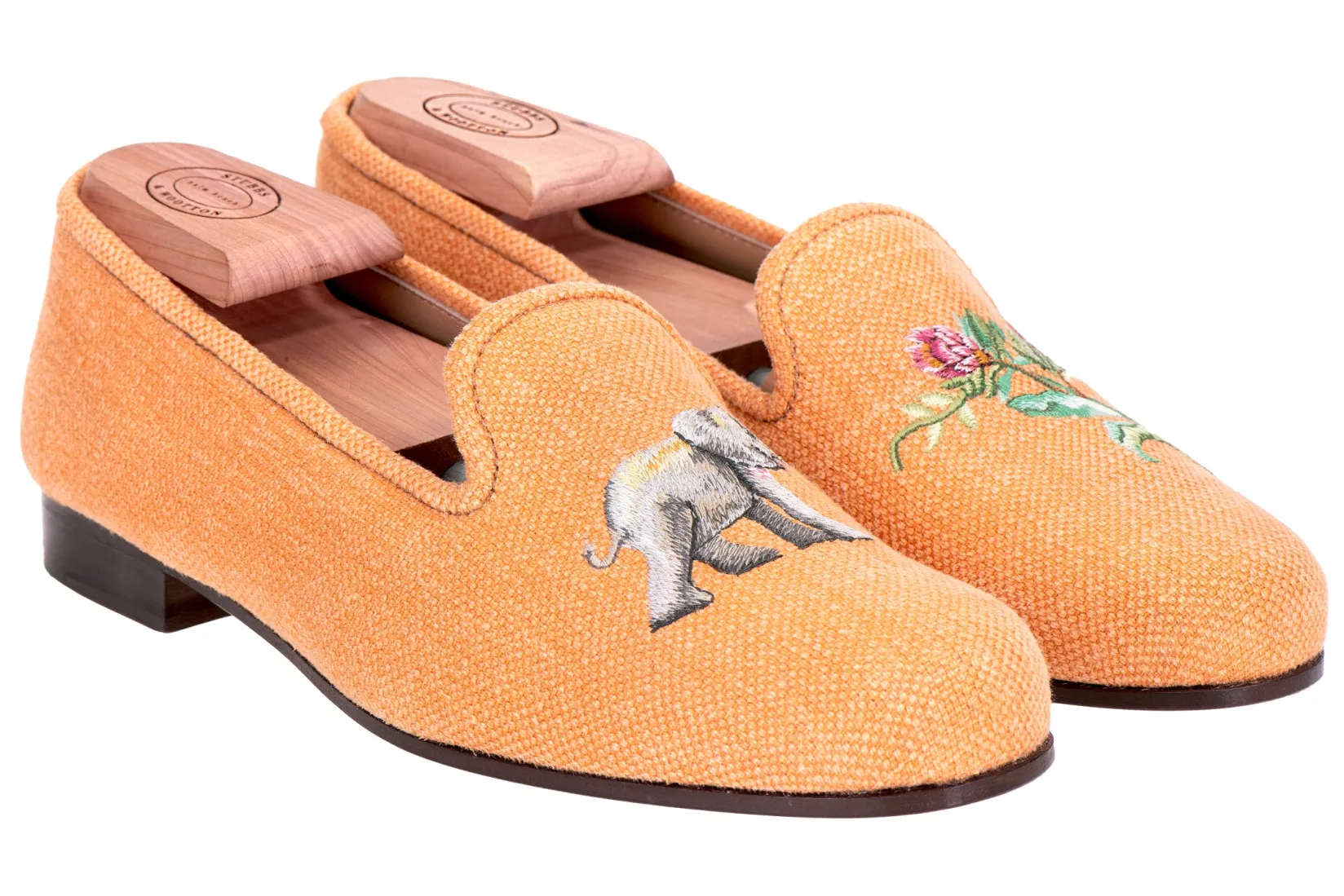 Stubbs & Wootton Jungle Ochre Linen Slipper (Men)