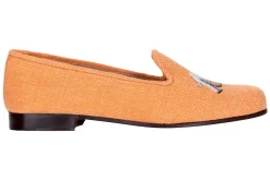 Stubbs & Wootton Jungle Ochre Linen Slipper (Men)
