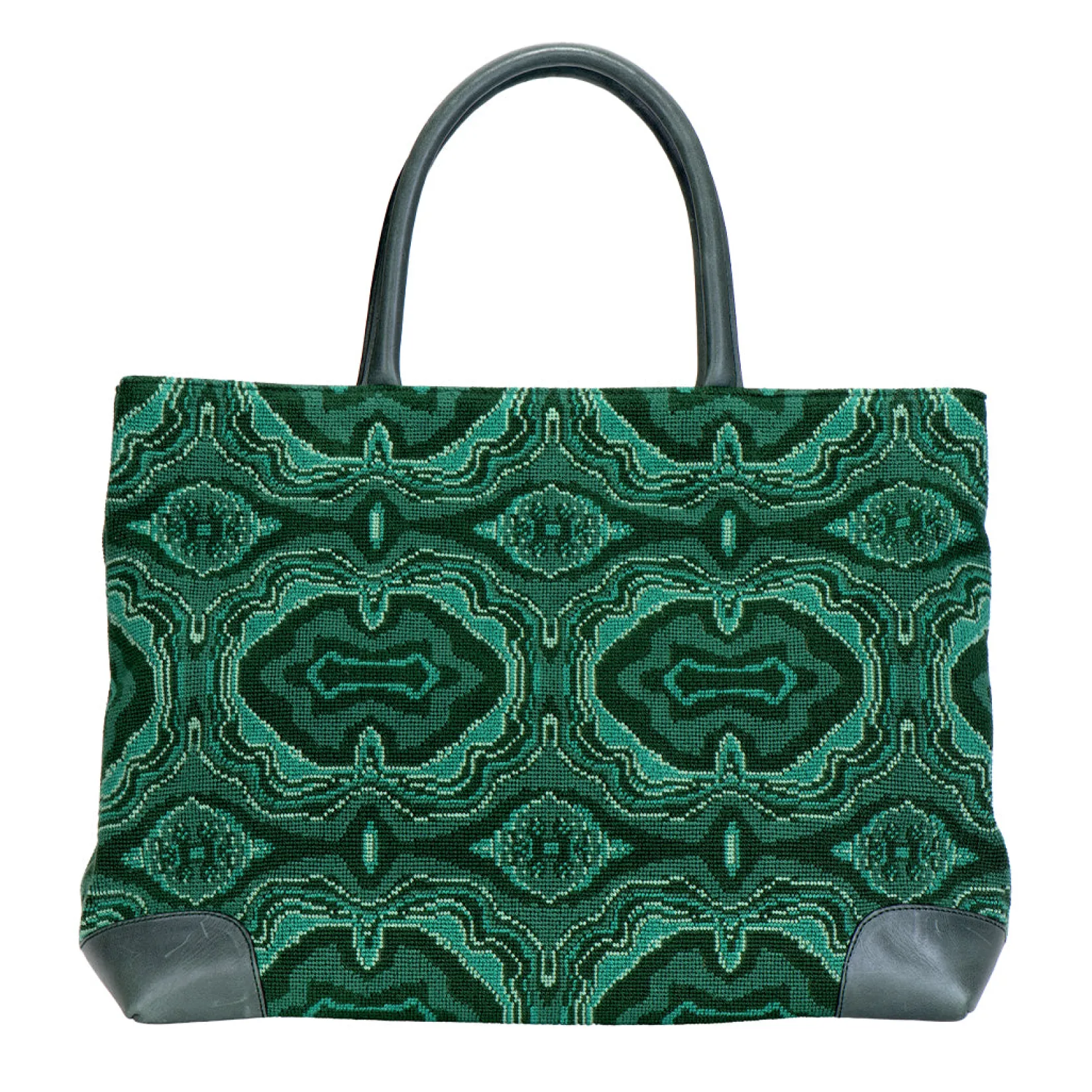 Stubbs & Wootton Malachite Needlepoint Tote