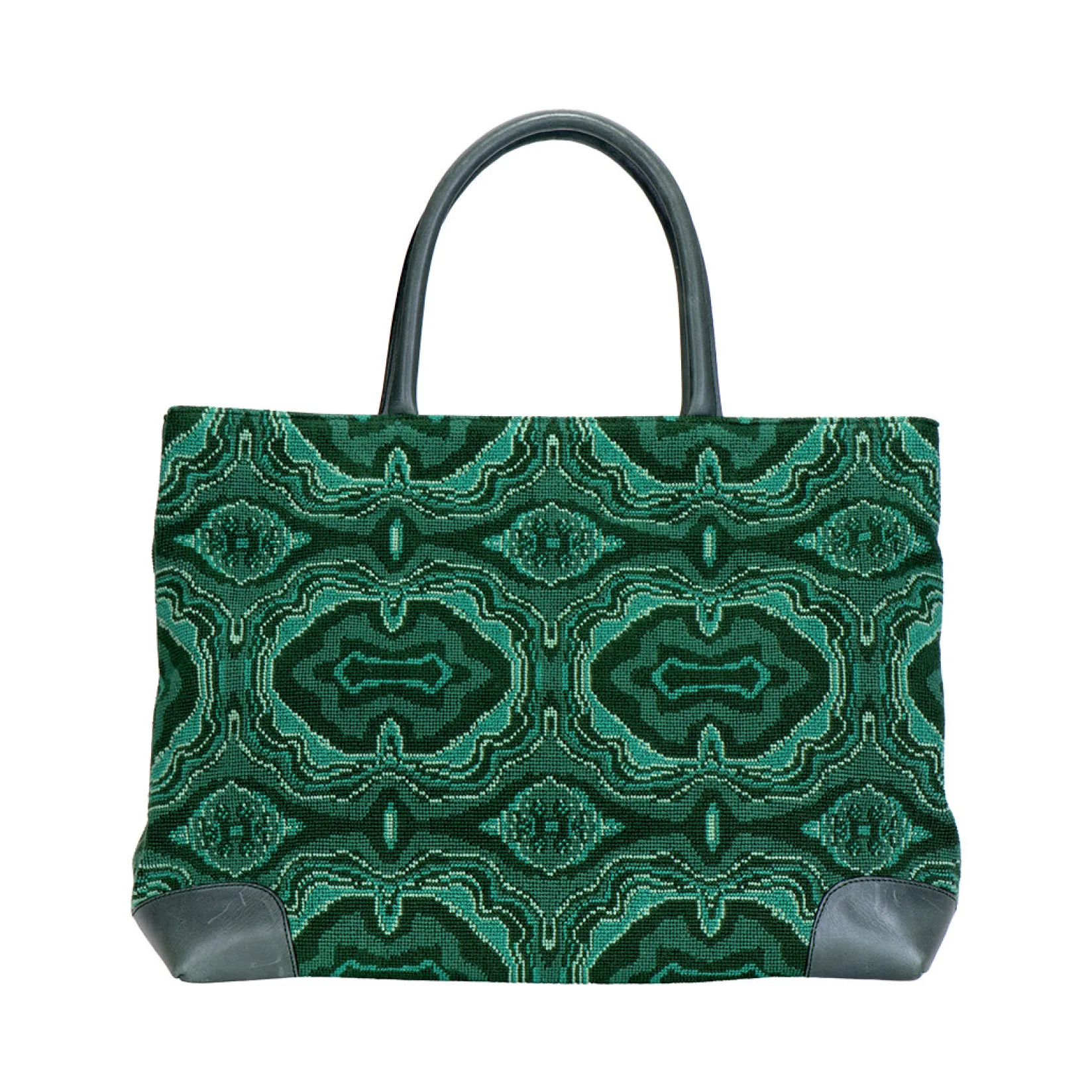 Stubbs & Wootton Malachite Needlepoint Tote