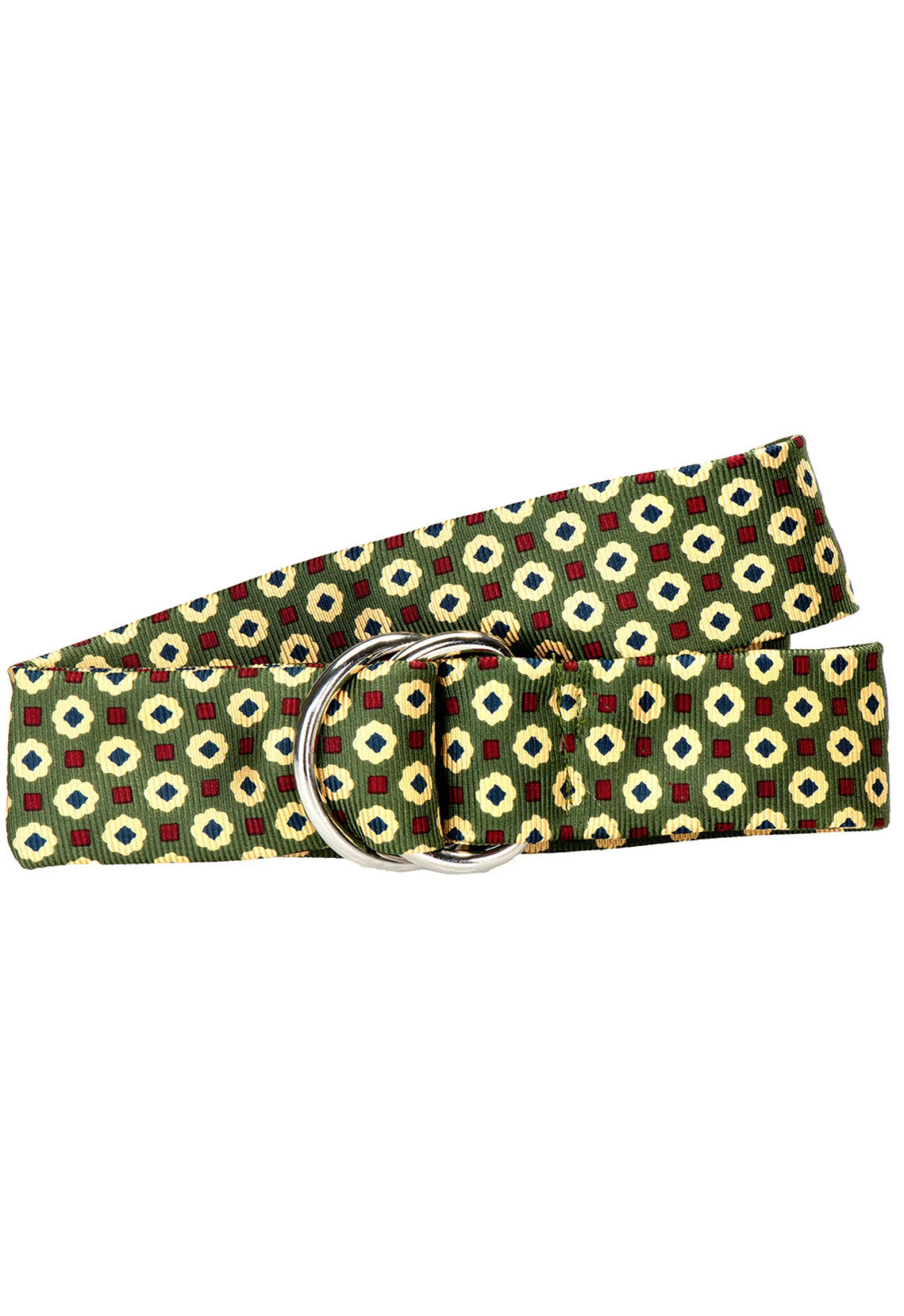 Stubbs & Wootton Medallion Sage Silk Belt