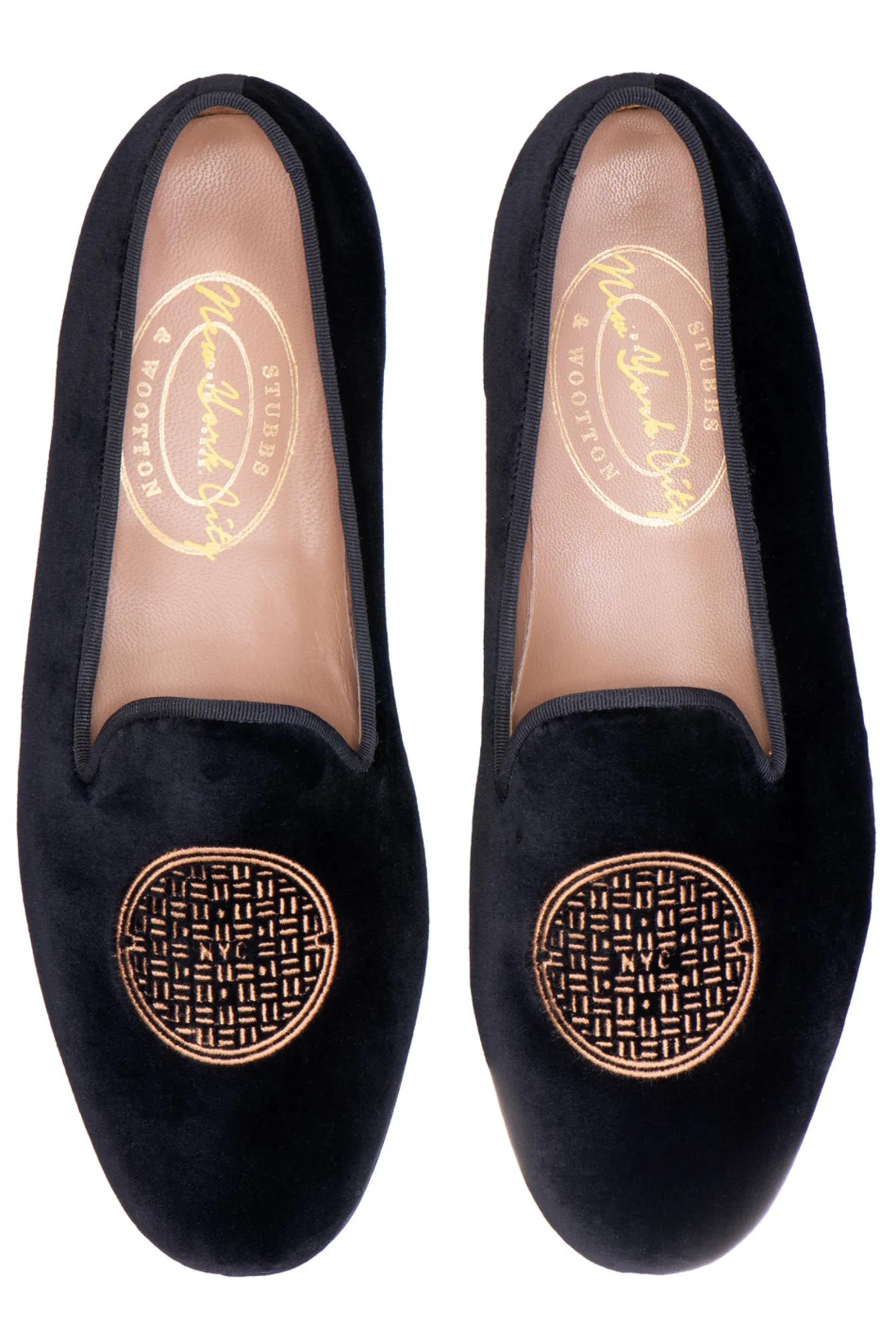 Women Stubbs & Wootton Metropolis Bronze Velvet Slipper (Women)