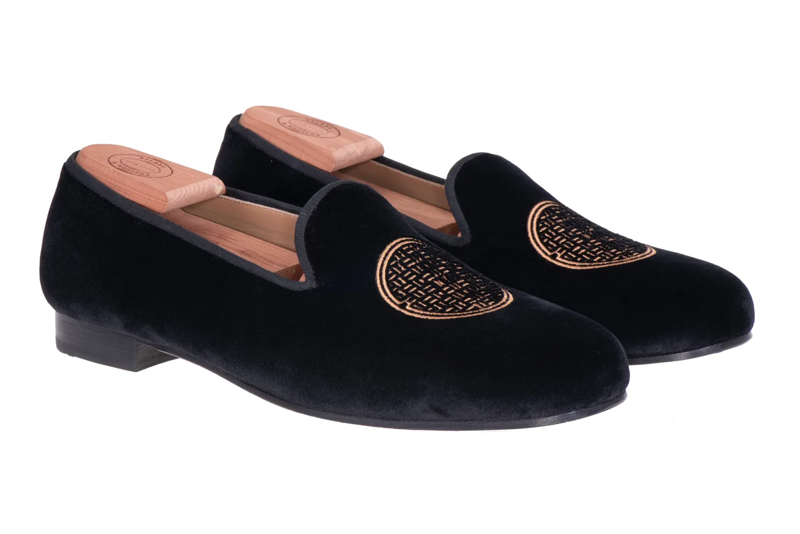 Women Stubbs & Wootton Metropolis Bronze Velvet Slipper (Women)