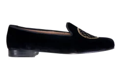 Women Stubbs & Wootton Metropolis Gold Velvet Slipper (Women)