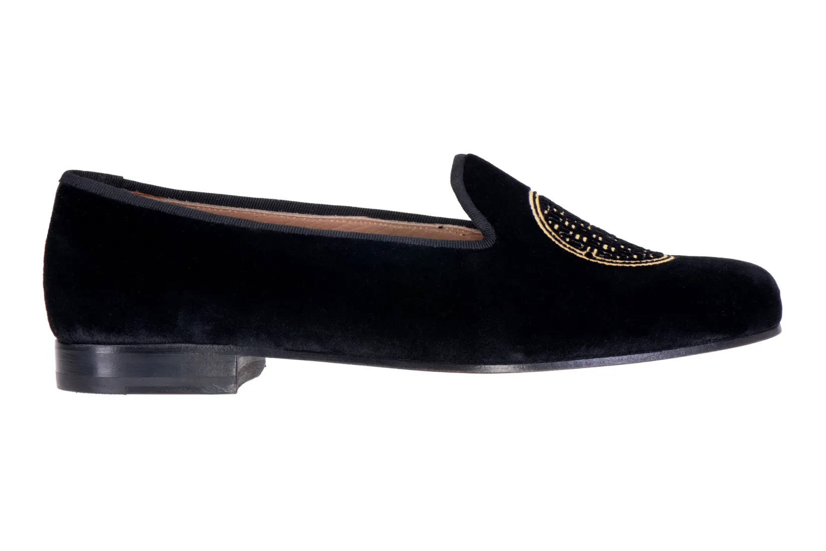 Women Stubbs & Wootton Metropolis Gold Velvet Slipper (Women)
