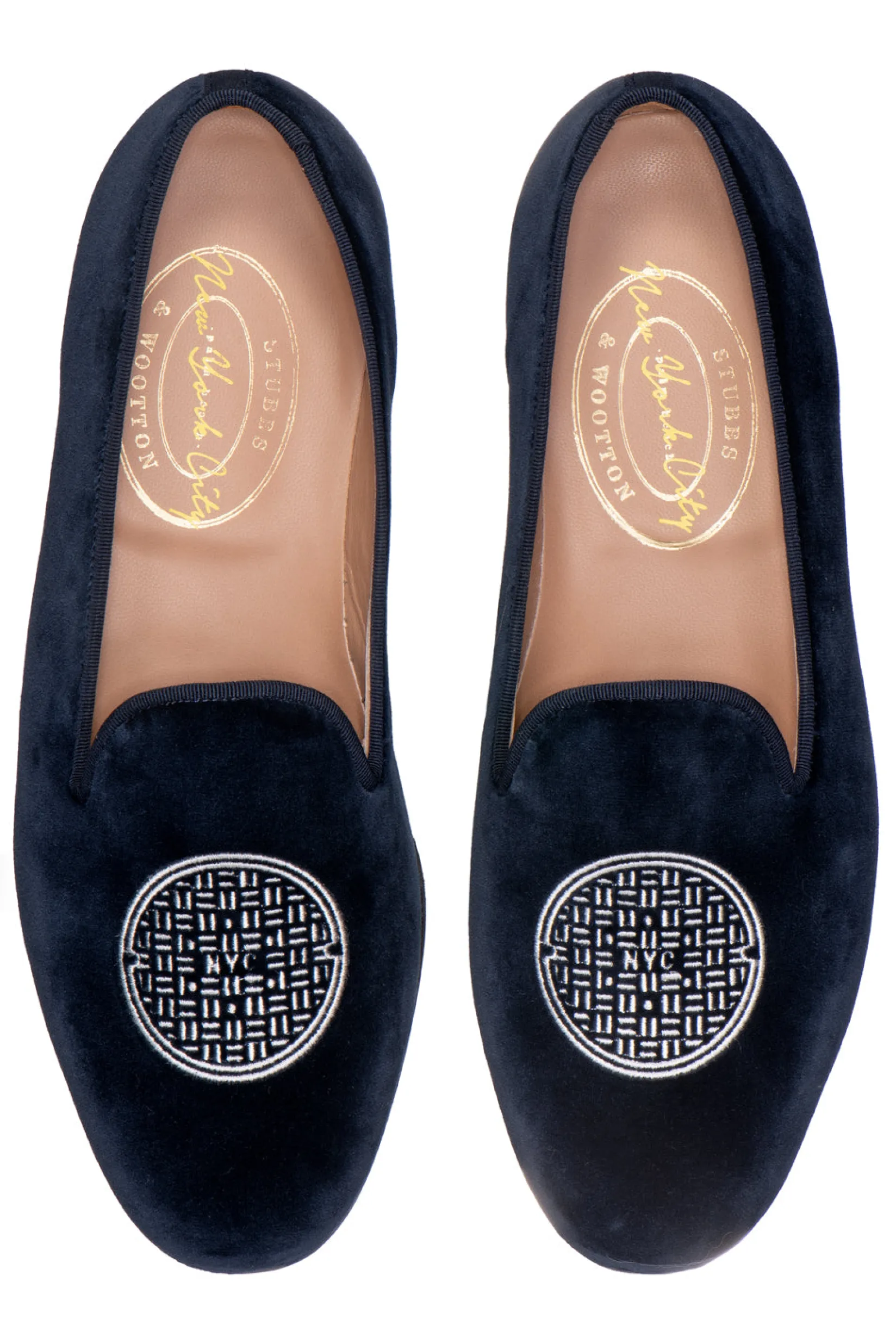 Women Stubbs & Wootton Metropolis Nickel Velvet Slipper (Women)