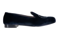 Women Stubbs & Wootton Metropolis Nickel Velvet Slipper (Women)