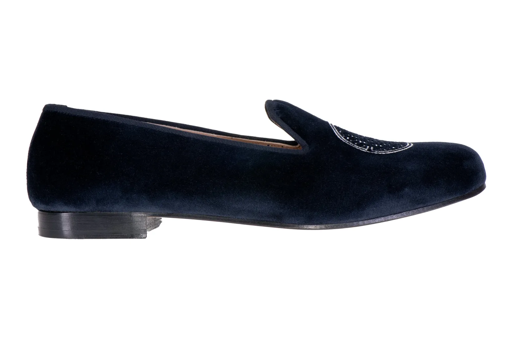 Women Stubbs & Wootton Metropolis Nickel Velvet Slipper (Women)