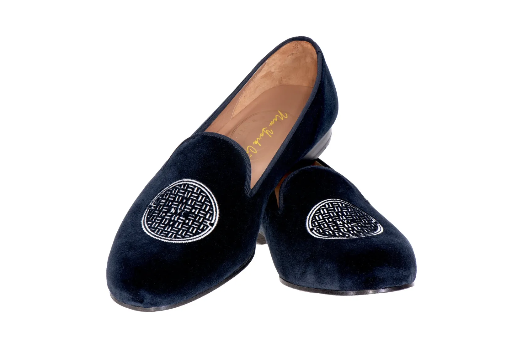 Women Stubbs & Wootton Metropolis Nickel Velvet Slipper (Women)