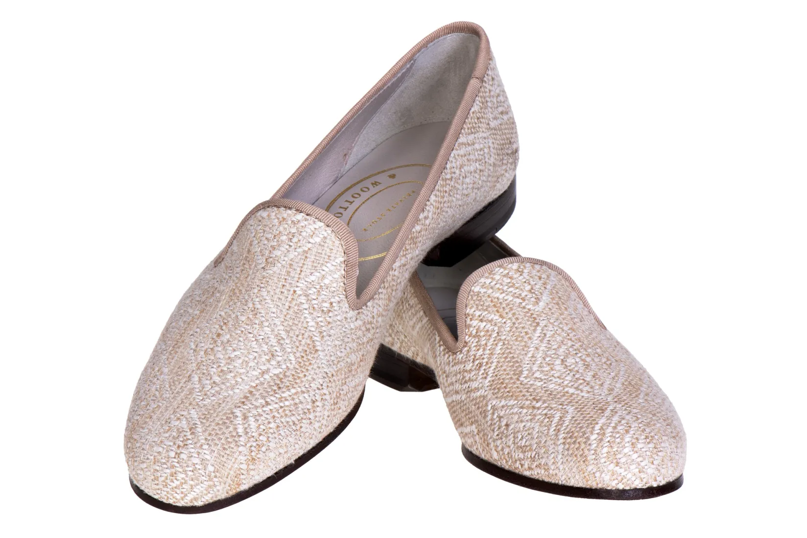Women Stubbs & Wootton Perinne Beige Slipper (Women)