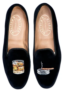 Stubbs & Wootton Scotch Velvet Slipper (Wide)