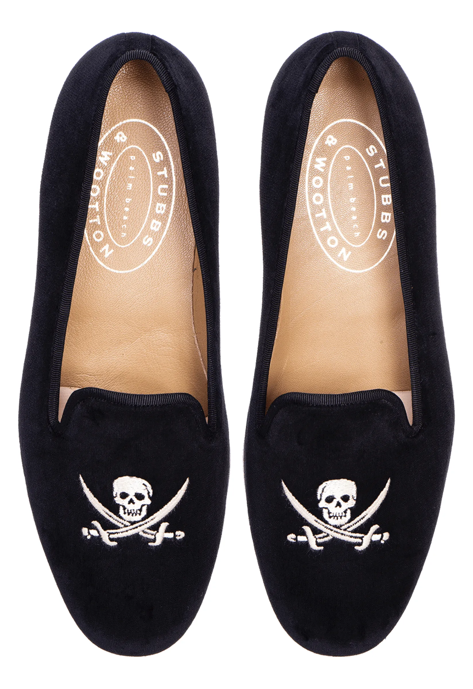 Stubbs & Wootton Skull Velvet Slipper (Men)