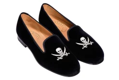 Women Stubbs & Wootton Skull Velvet Slipper (Women)