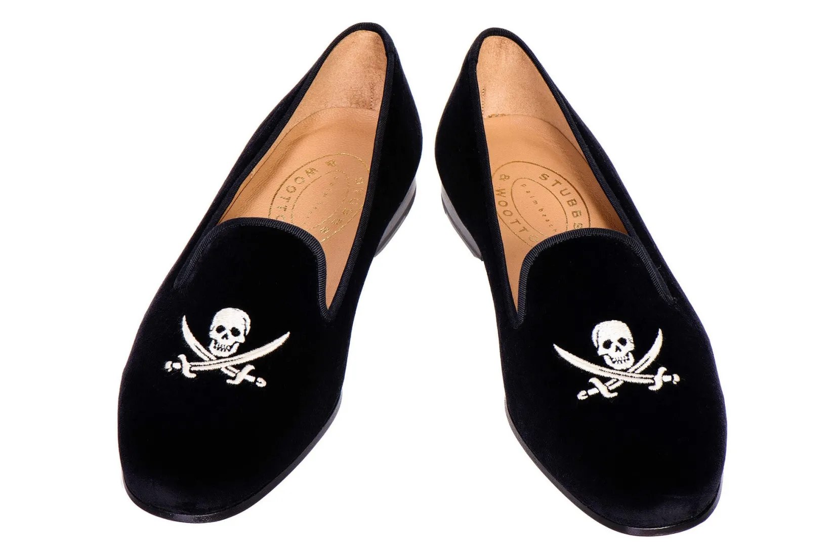 Women Stubbs & Wootton Skull Velvet Slipper (Women)