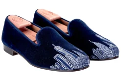 Stubbs & Wootton Skyline Velvet Slipper (Men)
