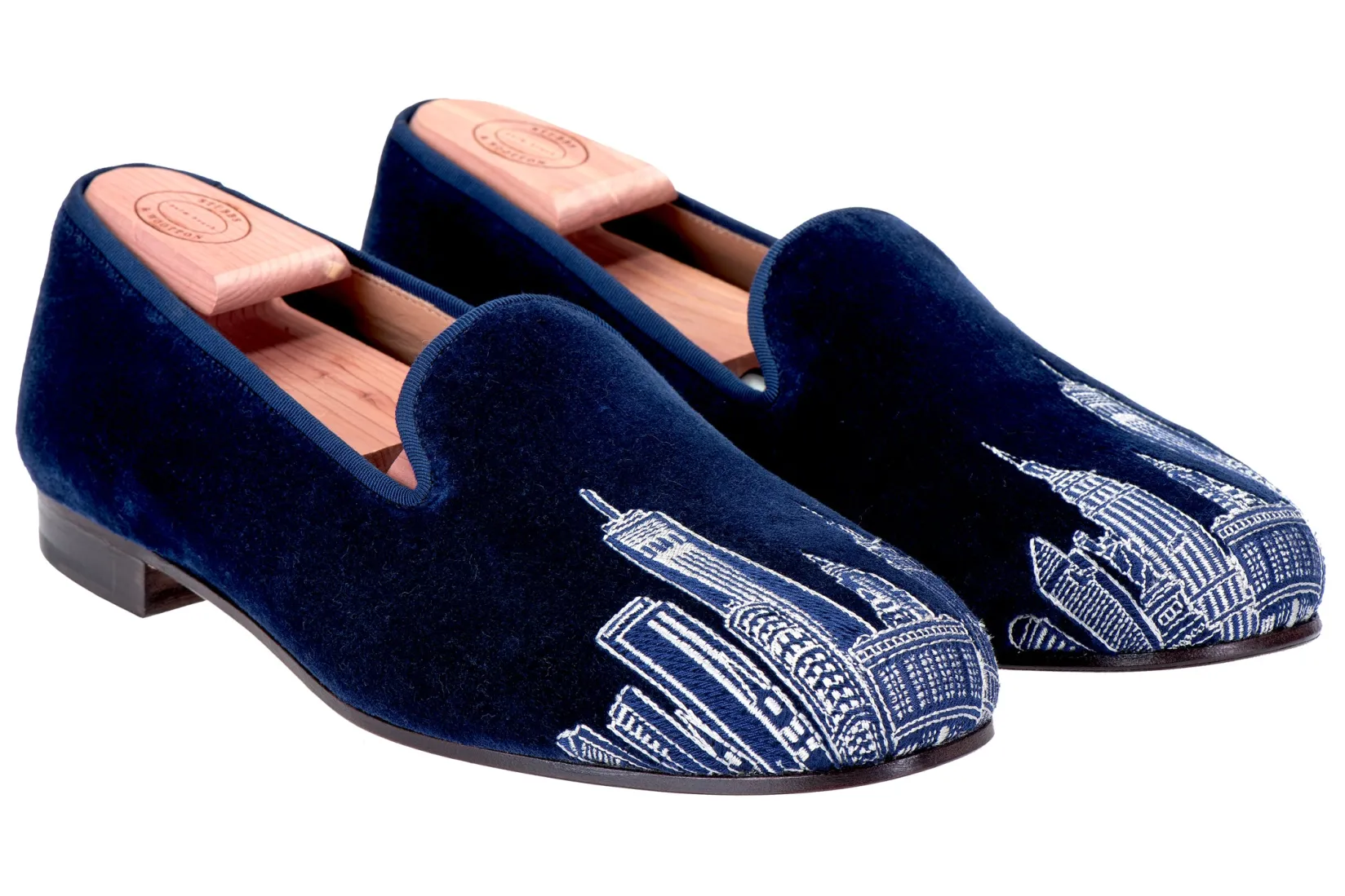 Stubbs & Wootton Skyline Velvet Slipper (Men)