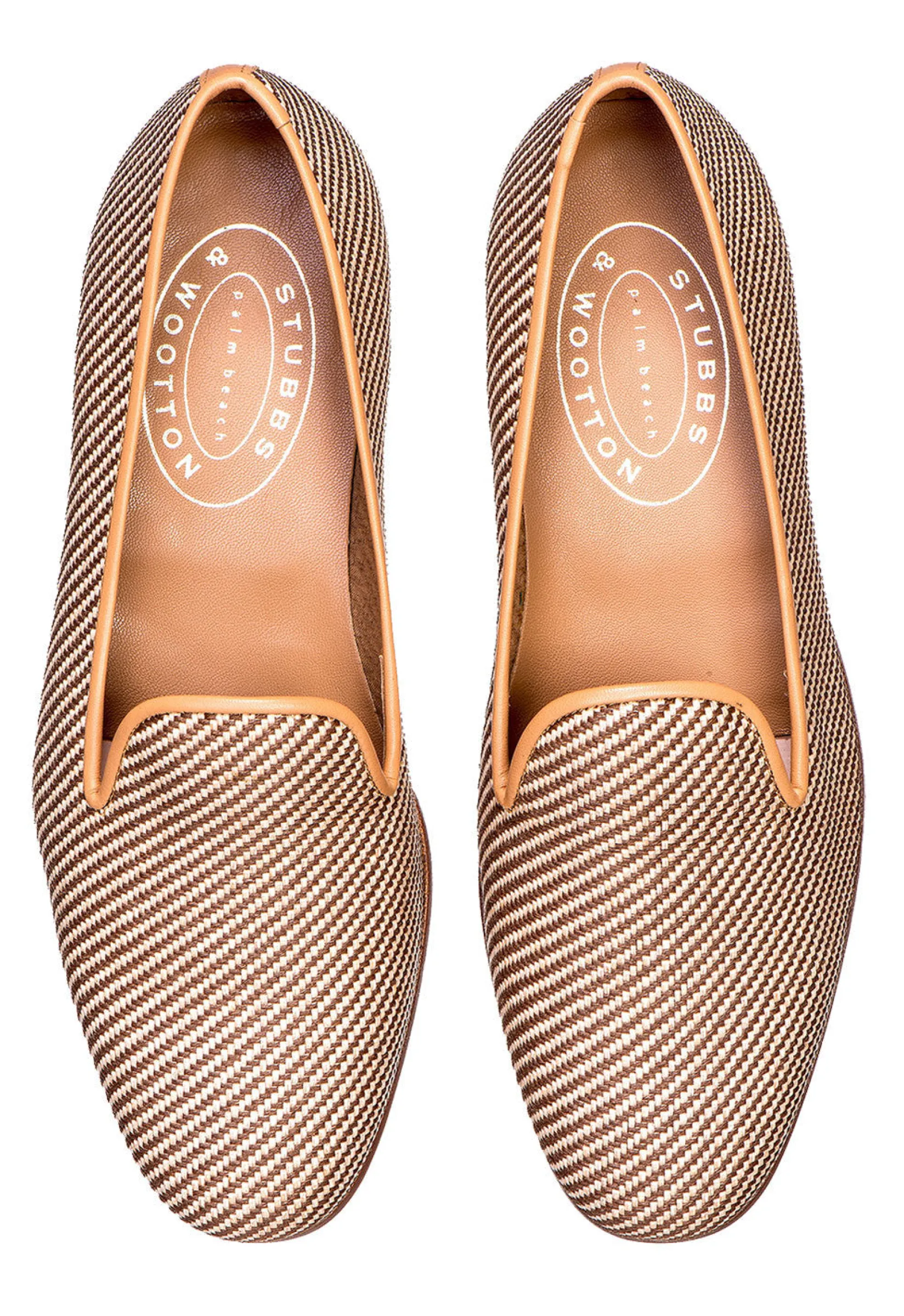 Stubbs & Wootton Straw Raffia Slipper (Wide)