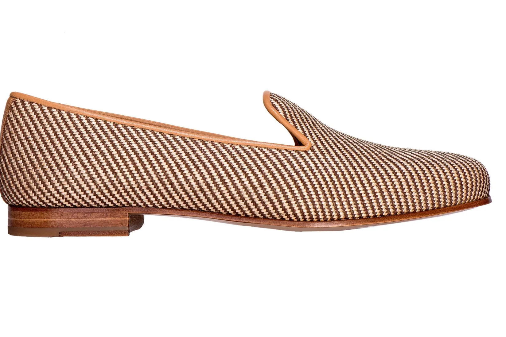 Stubbs & Wootton Straw Raffia Slipper (Wide)