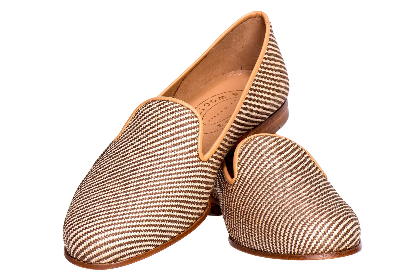 Stubbs & Wootton Straw Raffia Slipper (Wide)